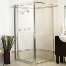 Deluxe pivot full framed shower screen.