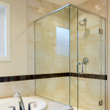 Frameless President shower screen.